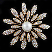 Decoración de cristal con incrustaciones de perla redonda Alloy Brooch