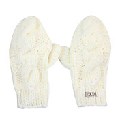 Deniso-Dames Hand Woven acrylvezels Handschoenen (wit en rood)