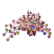 Flores de Cristal colorido broche de la aleación