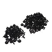 Plastic Universal 17mm Push Type Retainers Set for Car Door Panel - Black (100 PCS)