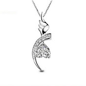 Women's Silver Crystal Pendant(incl.box and necklace)
