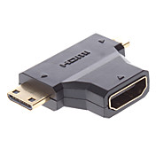HDMI Female to Mini+Micro Male Adapter for Samsung Cellphones and Others