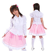 Long Sleeve Knee-length White Blouse Pink Skirt Sweet Lolita Outfit