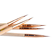 6PCS syntetisk hår Nail Art Børster med White Handles