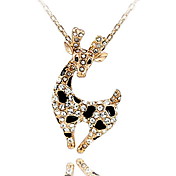 Women's Deer Crystal Short Pendant