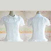 Korte Mouw Wit Katoenen Prinses Lolita shirt