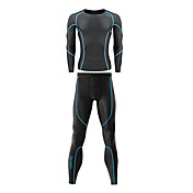 Santic Men's 200G Anti-Microbial Superfine Spandex Body-Hugging Long Suits with Blue Line Pattern
