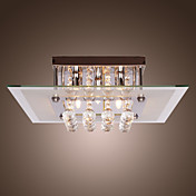 contemporáneo gota de cristal lave las luces de montaje con 5 luces en el diseño cuadrado