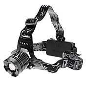 Concentrez Zoom réglable 3-mode Cree XM-L T6 LED Lampe frontale (10w, 1000LM, 2x18650)