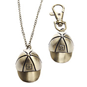 Unisex Cricket-cap Style Alloy Analoog Quartz sleutelhanger ketting horloge (Brons)