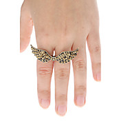 Wing forma de anillo doble totalmente enjoyada