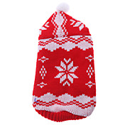 Camisola Padrão adorável floco de neve com Cap para Gatos Cães (vermelho, XS-XL)