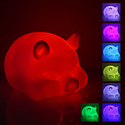 Fat Pig Shaped Night Light LED colorido (3xAG13)