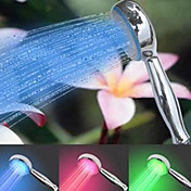 Chrome Finish Temperature Control 3 Colors Changing LED Handle Shower Head