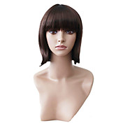 Capless Short Brown Wavy High Quality Synthetic Japanese Kanekalon Wigs