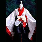 Kimono à manches longues Mode mi-longueur de satin blanc Wa Lolita Outfit