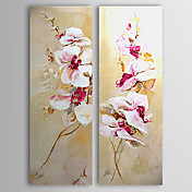 Peinture à l'huile réalisée à la main abstraite sur canevas tendu - Set de 2