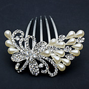 Chic Peafowl legering med Rhinestone / Imitation Pearl kvinners hår Combs