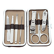 Graceful Leather de 7 piezas Acero Exquisito Manicura y pedicura Set de Viaje
