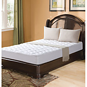 300TC Cotton Sateen With Double Wave Quilting Mattress Pad