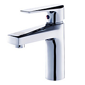 Contemporary Single Handle Bathroom Sink Faucet(Chrome Finish)