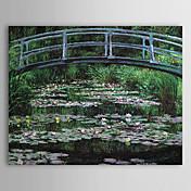 pintados à mão ponte pintura a óleo por Claude Monet com moldura esticado