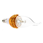 Dimmable E14 3W 240-270LM 3000-3500K Warm White Light Golden Shell LED Candle Bulb (85-265V)