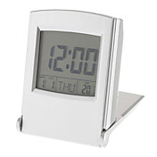 Flip-up-Digital-Wecker Kalender Thermometer (Silber, 2 x AAA)