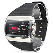 Orologio analogico-digitale, multimovimento, multi-funzione, da uomo, con cinturino in gomma - Nero