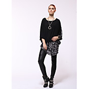 AYIASHA Vertical Stripes Loose Wool Otter Rabbit Fur Sweater (Length:75,Bust:70x2,Should:74CM)