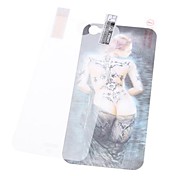 3D Effect Tattoo Girl Pattern Back and Front Protector Sticker for iPhone 5