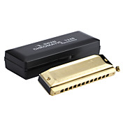 Swan - (SW1248-4) 12 Hole 48 Tone Chromatische harmonica met Plastic Doos (laser-afdrukken Golden Finish)