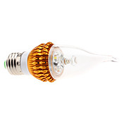 Dimmable E27 3W 240-270LM 3000-3500K Warm White Light Golden Shell LED Candle Bulb (85-265V)