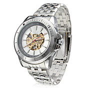 Wrist Moda Masculina Estilo liga Relógio mecânico analógico (Prata)