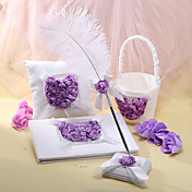 lilas rose coeur scénographie collection de mariage (4 pièces)
