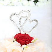 Glitzernden Strass Double Hearts Cake Topper