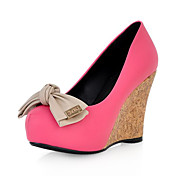 Leatherette Wedge Heel Stengt Toe Med bowknot Party / Evening Sko (Flere farger)