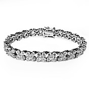 Alloy Plating Platinum With Crystal/Cubic Zirconia Women's Bracelet
