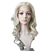 Lace Front Synthetic beige Long Curly Long Wig