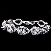 Platinum Chapeamento lindo liga com bracelete de cristal / Zirconia cúbico das mulheres (mais cores)