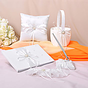 Collection de mariage "l'éternité" mis en satin ivoire (5 pièces)