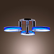 Comtemporary Acrylic Flush Mount Lights with 3 Lights in Rings Design