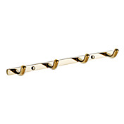 Hedendaagse massief messing wandhouder Rij Robe Hook met meer Haken Ti-PVD Finish