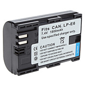 Digital Video Battery ersetzen Canon LP-E6 für Canon EOS 5D Mark II and More (7.4V, 1800 mAh)