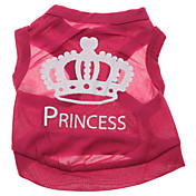 Polyester Princess Crown Pattern Vest for Dogs (Rose,XS-L)