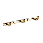 Hedendaagse Ti-PVD afwerking massief messing wandhouder Rij Robe Hook met meer Haken