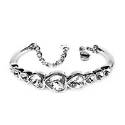 Lovely Alloy Plating Platinum With Crystal/Cubic Zirconia Women's Bracelet