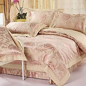 4pcs elegante capa rosa duvet conjunto