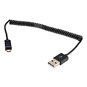USB a Micro USB Cable extensible para Samsung I9300 Galaxy S3 y otros (Negro)