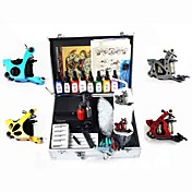 4 Tattoo Machine Guns Kit med LED Power og 8 Colors Ink
